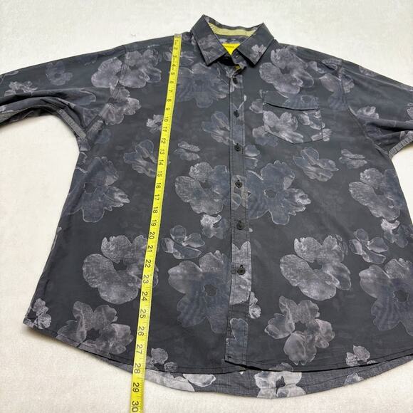 Descendant of Thieves Floral Long Sleeve Button Down Shirt Size Ash Black Size L - Picture 12 of 12